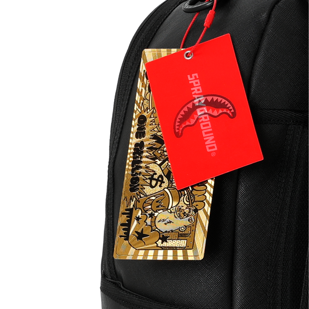 Sprayground Shark Central Black Embroidered Shark DLXSV Backpack