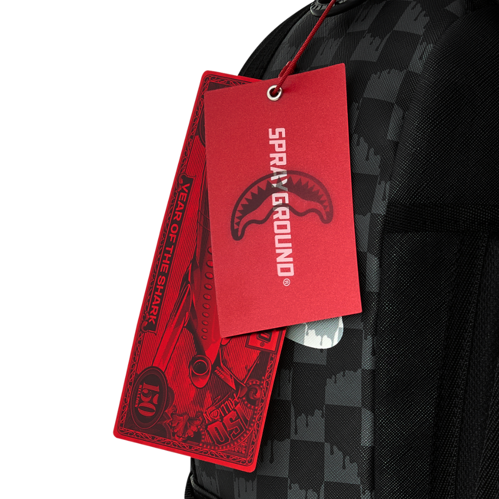 Sprayground Black And White Drip Check DLXSV Backpack