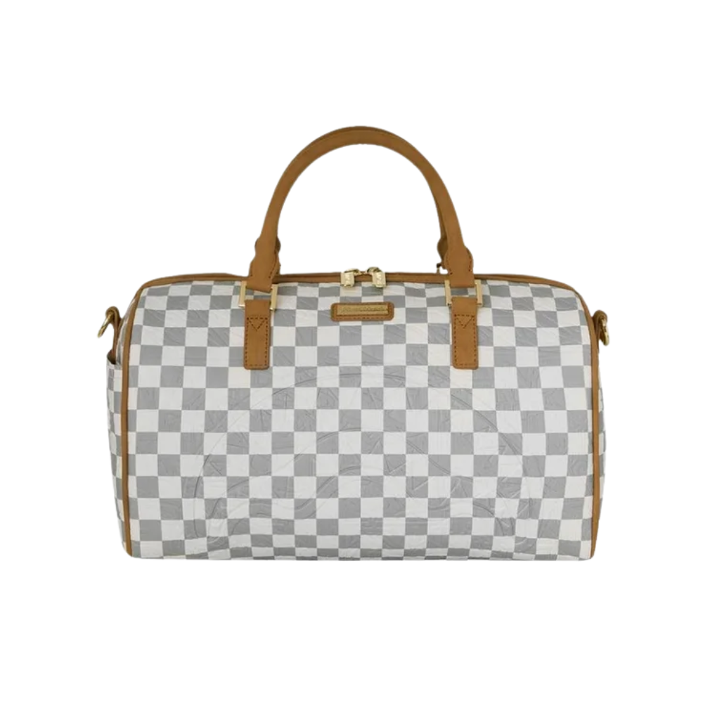 Sprayground Graff Embossed Cream Check Mini Duffle