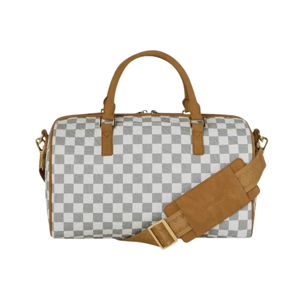 Sprayground Graff Embossed Cream Check Mini Duffle
