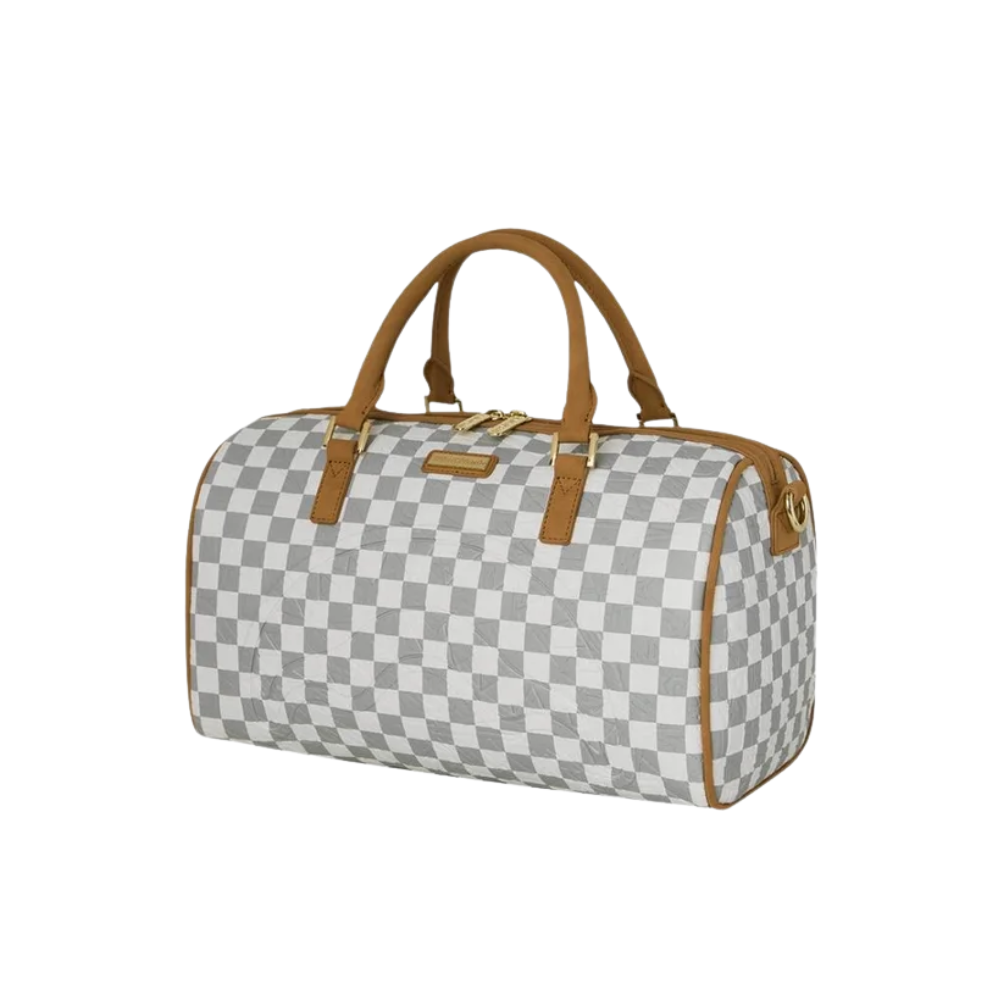 Sprayground Graff Embossed Cream Check Mini Duffle