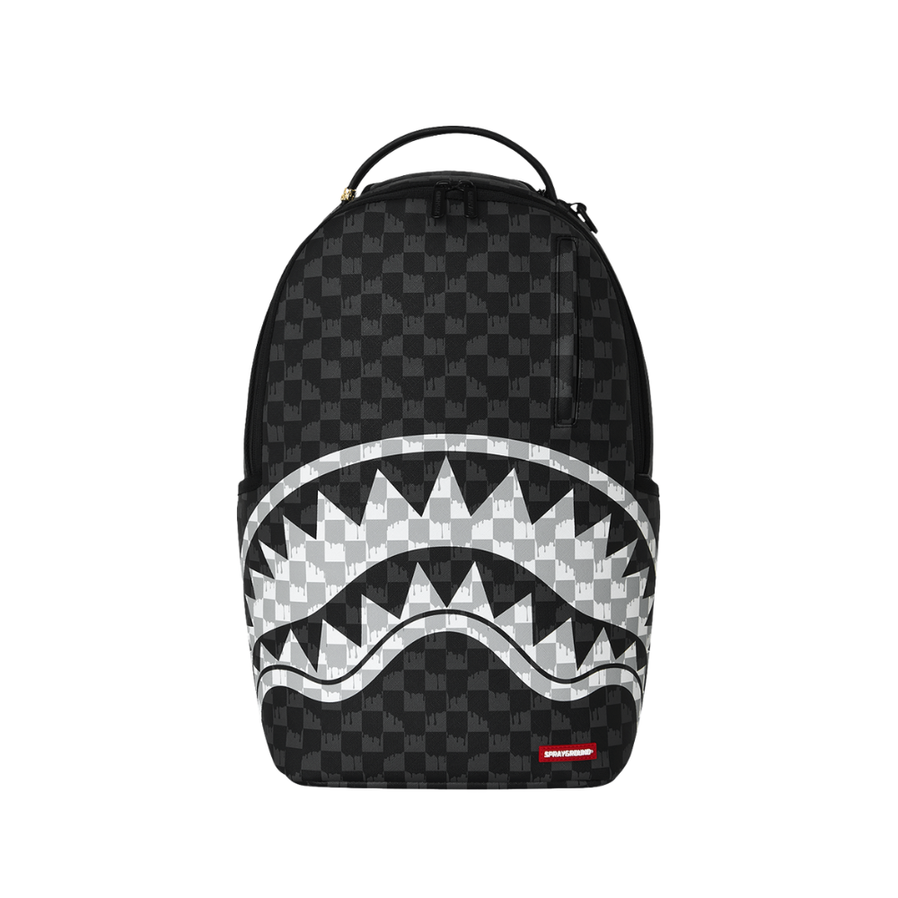 Sprayground Black And White Drip Check DLXSV Backpack