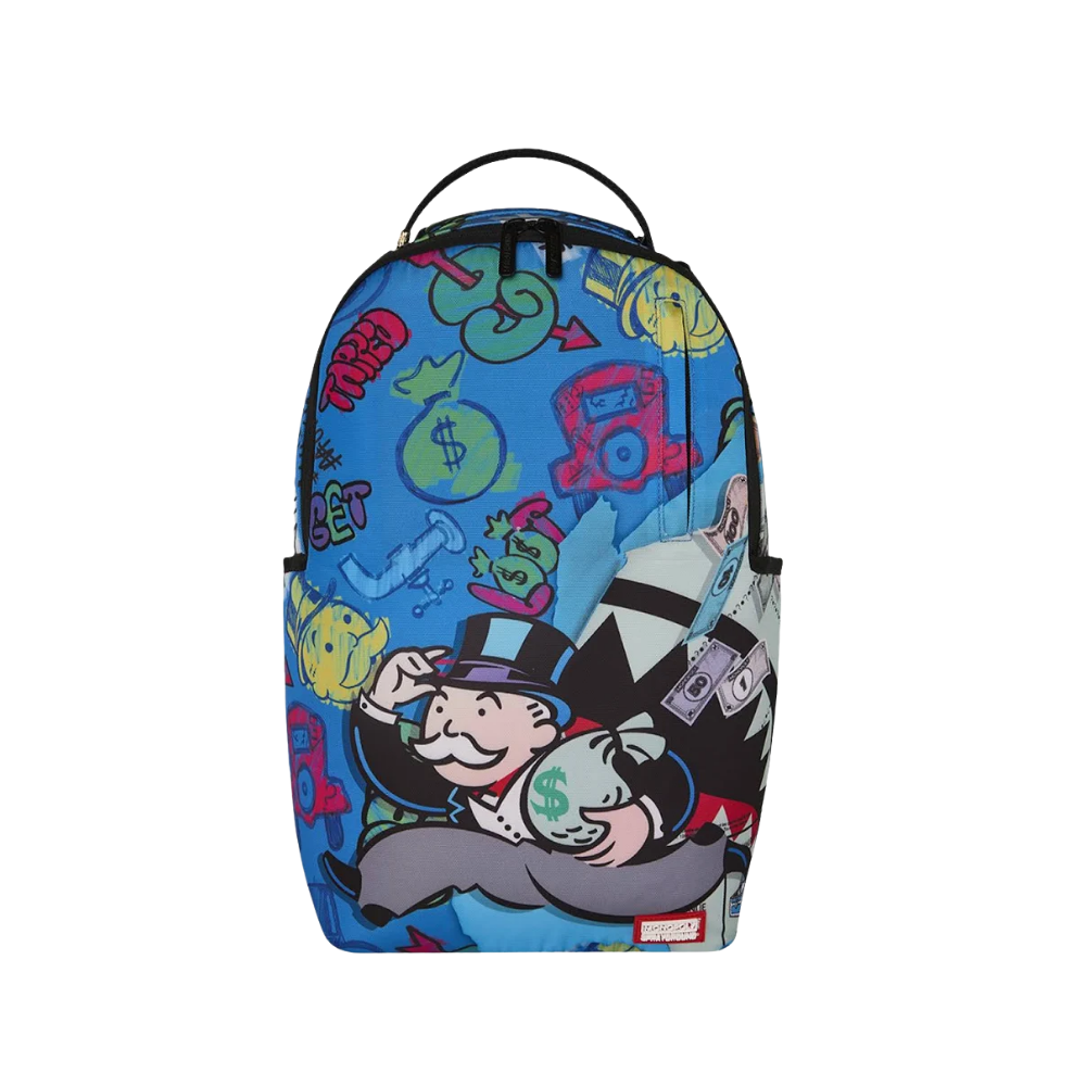 Sprayground Monopoly Blue Tear Through DLXSR Backpack
