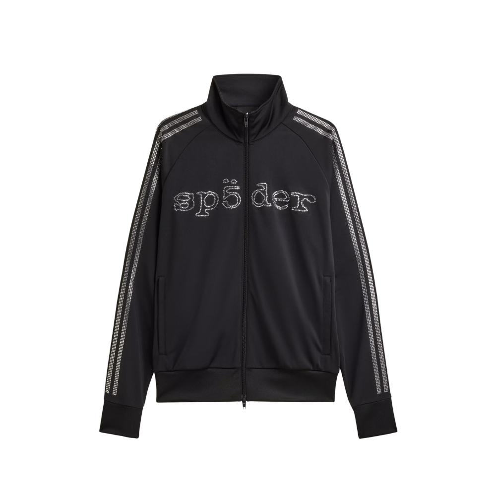 Sp5der Rhinestone track top zip black