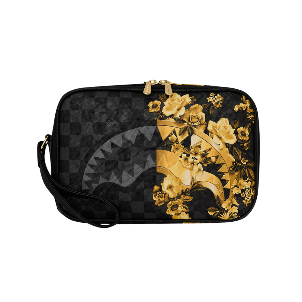Sprayground Gold Floral Remix Toiletry Brick