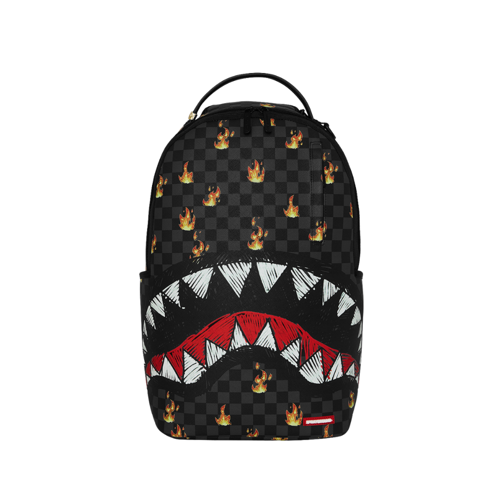 Sprayground Scribble Fire Check DLXSV Backpack