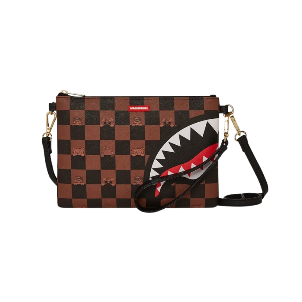 Sprayground Peeking Character Check Pouchette