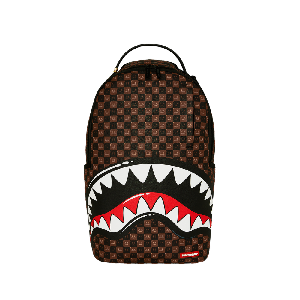 Sprayground Sharks In Paris WTF Bubble Brown Check DLXSV Backpack