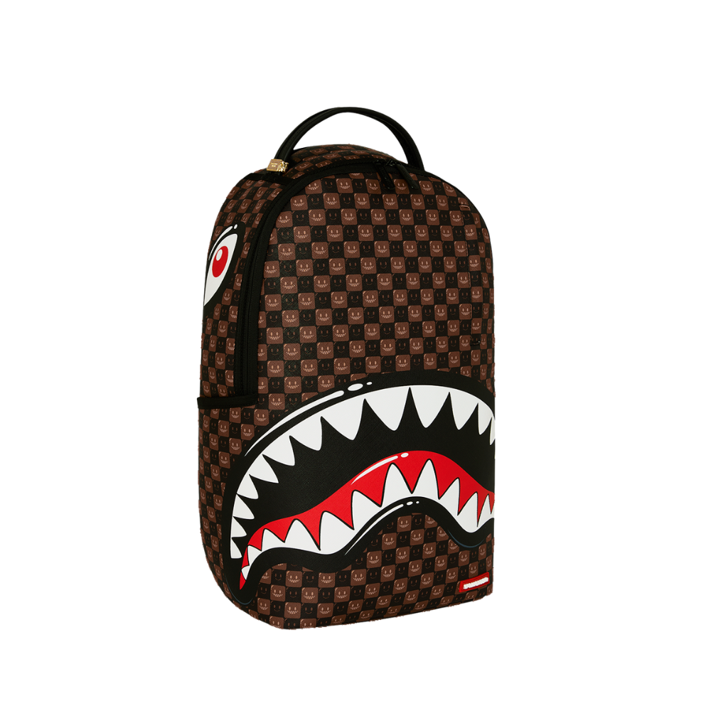 Sprayground Sharks In Paris WTF Bubble Brown Check DLXSV Backpack