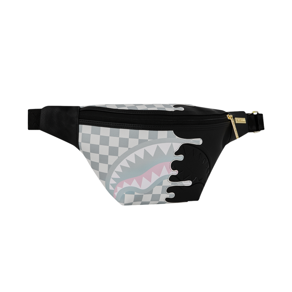 Sprayground Cream Check Side Drip Savvy Crossbody