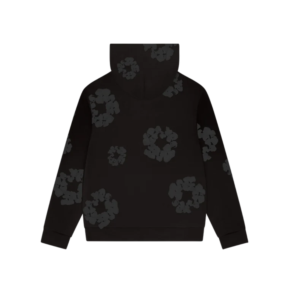 Denim Tears Faded Mono Cotton Wreath Hoodie Black