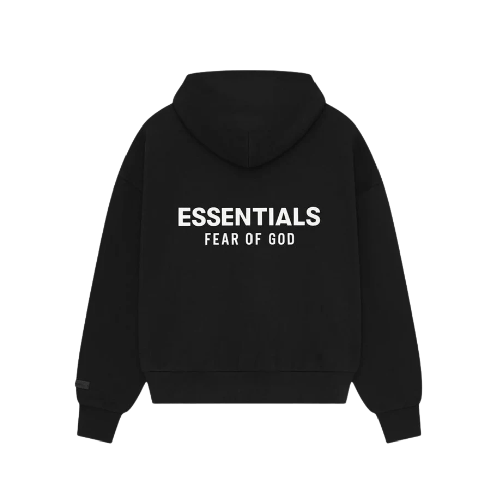 Fear of God Essentials Classic Hoodie in Core Fleece Vintage Black