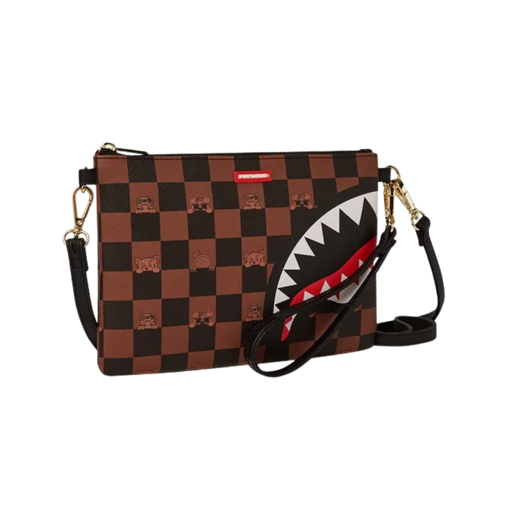 Sprayground Peeking Character Check Pouchette