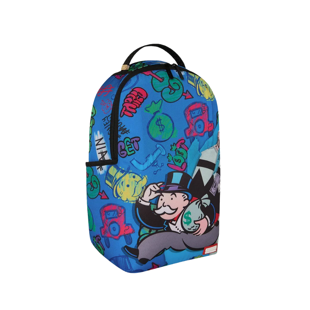 Sprayground Monopoly Blue Tear Through DLXSR Backpack