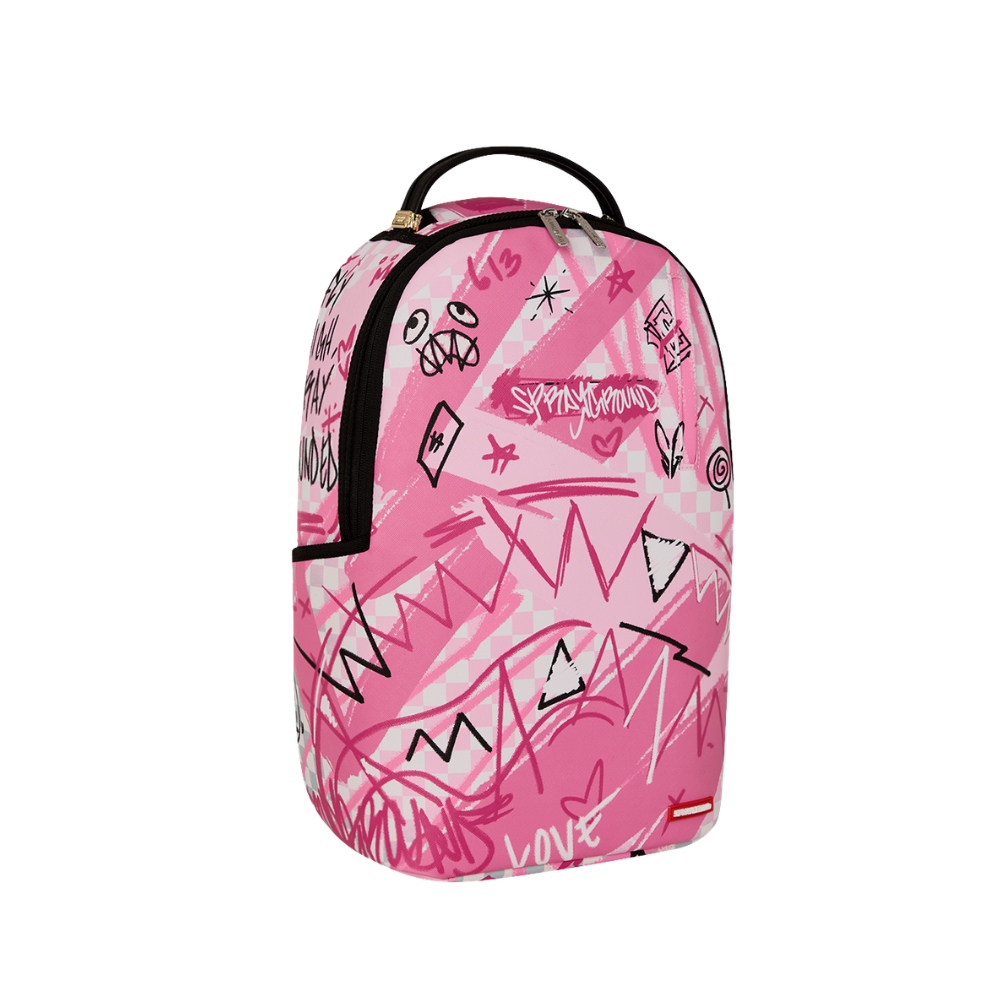 Sprayground Pink Smoke Check Backpack