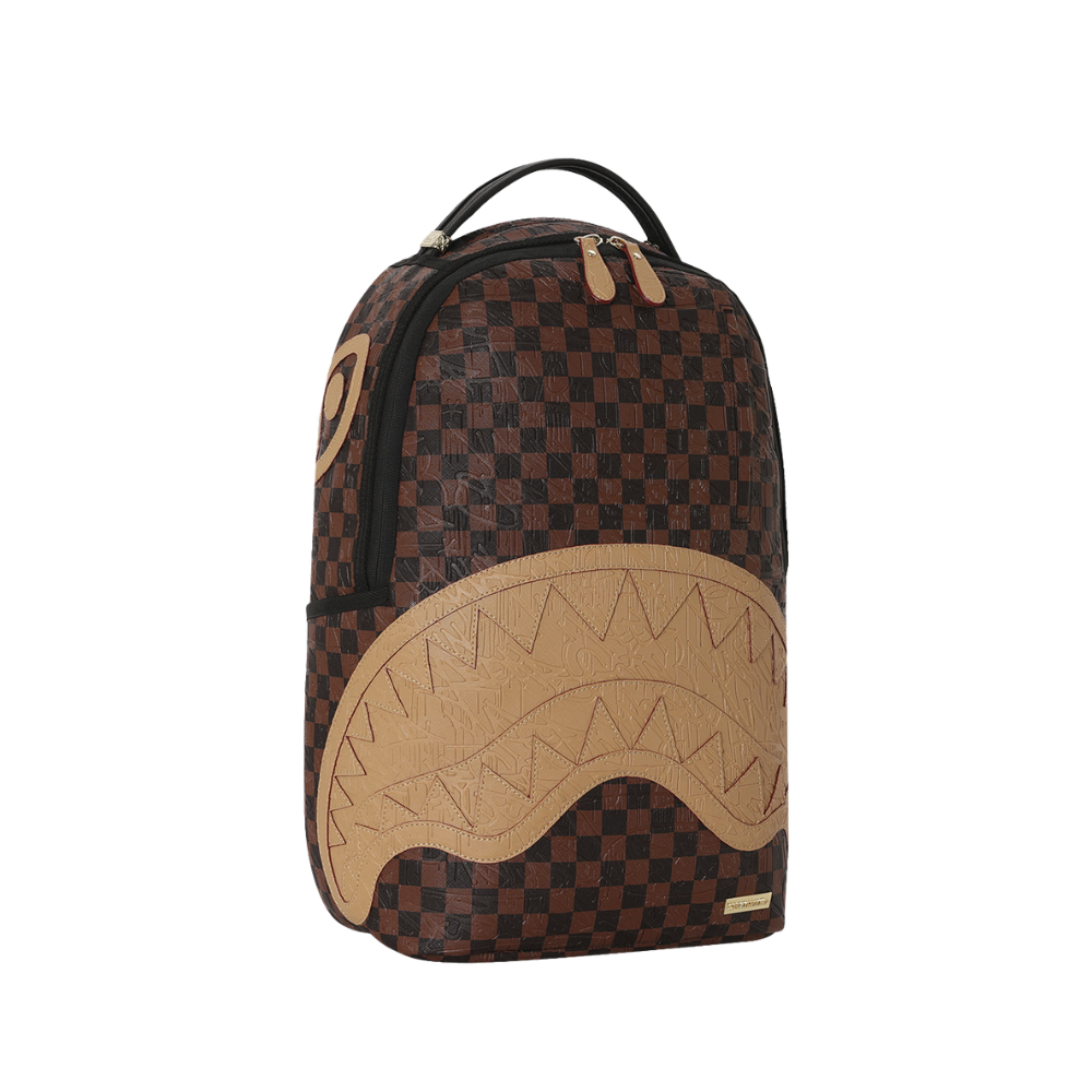 Sprayground Embossed Check Brown DLXSV Backpack