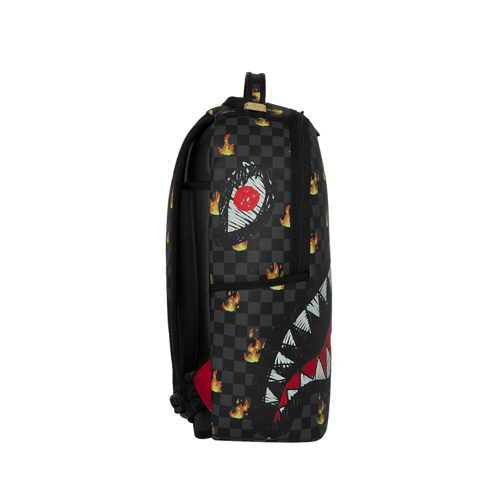 Sprayground Scribble Fire Check DLXSV Backpack