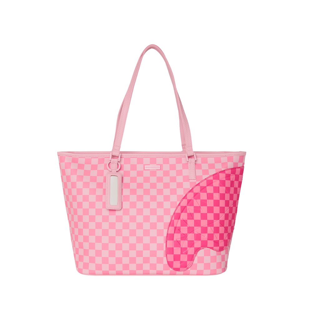 Sprayground Pink Sharks In Paris Patch Tote