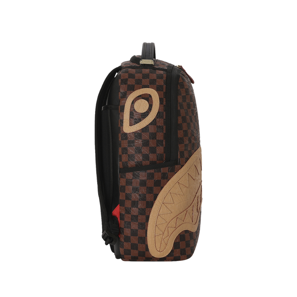Sprayground Embossed Check Brown DLXSV Backpack