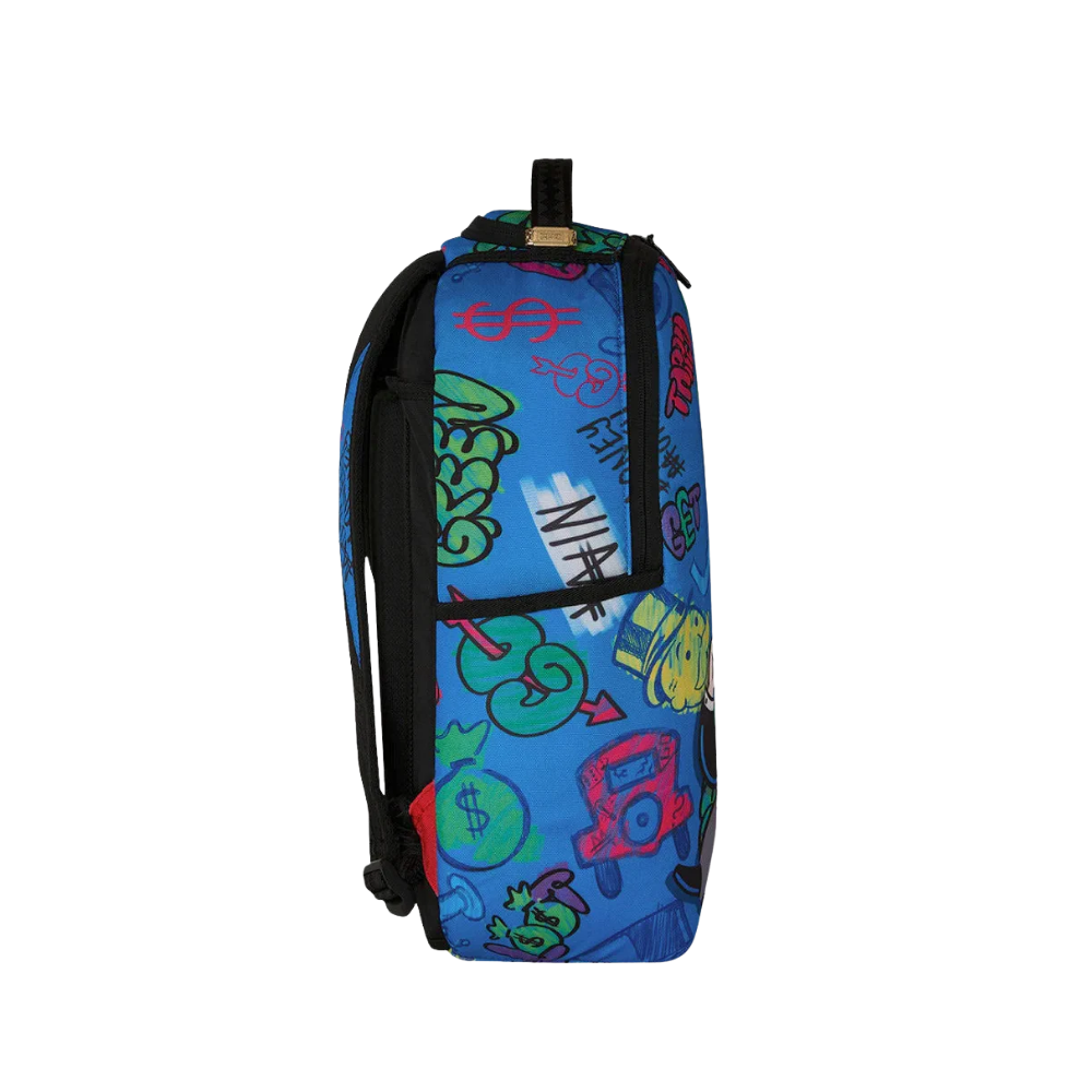 Sprayground Monopoly Blue Tear Through DLXSR Backpack