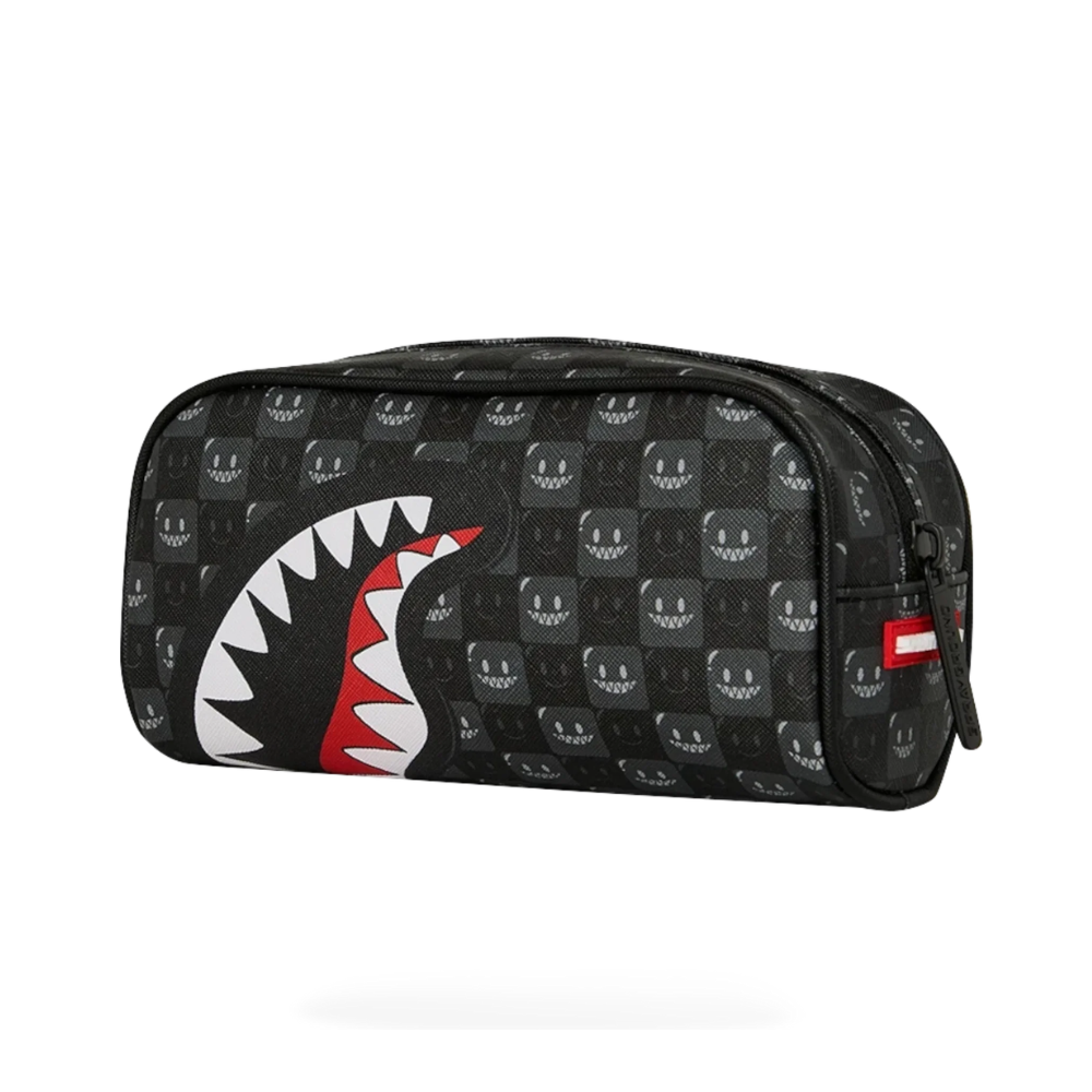 Sprayground Sharks In Paris WTF Bubbly Black Check Pencil Pouch