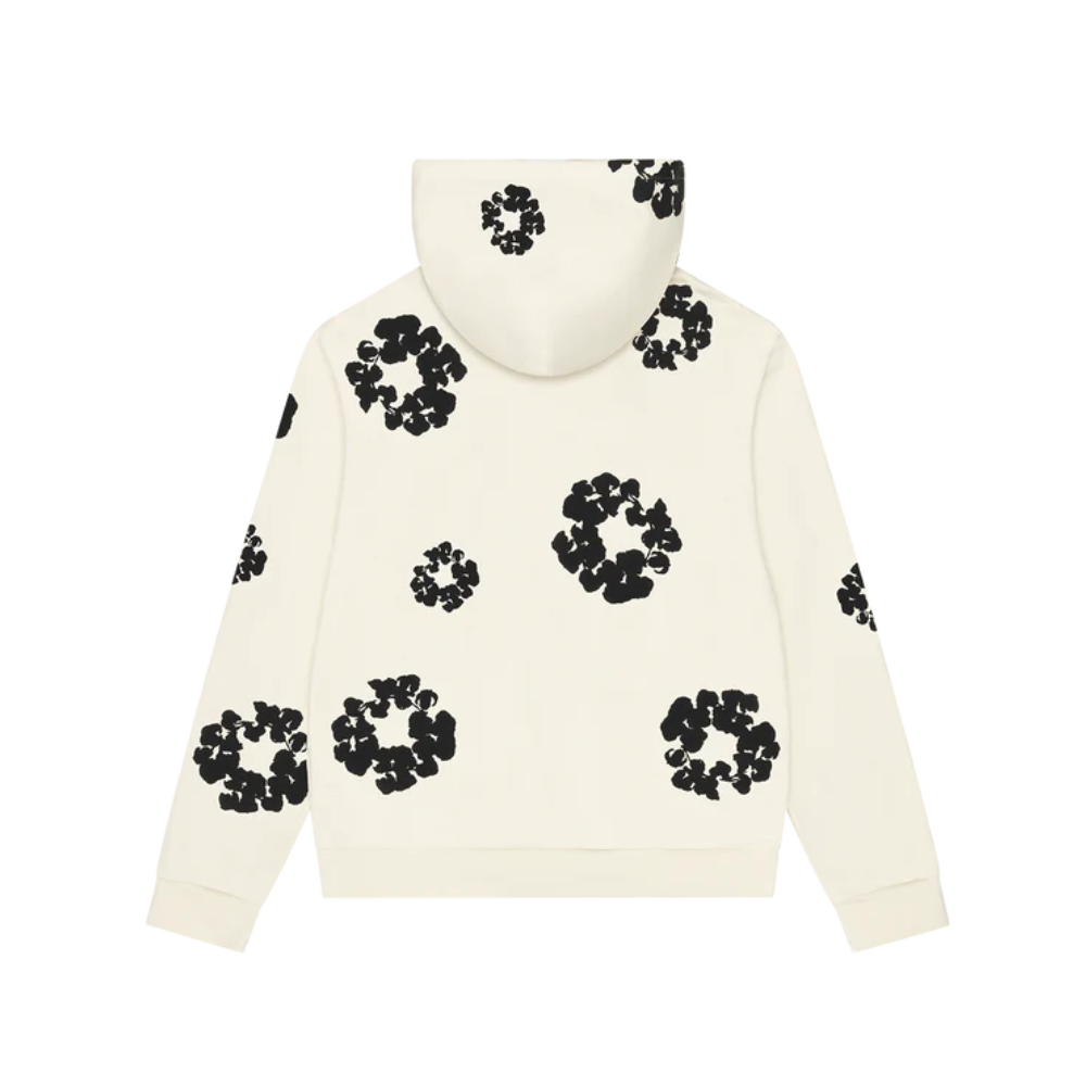 Denim Tears Black Cotton Wreath Hoodie Oatmeal