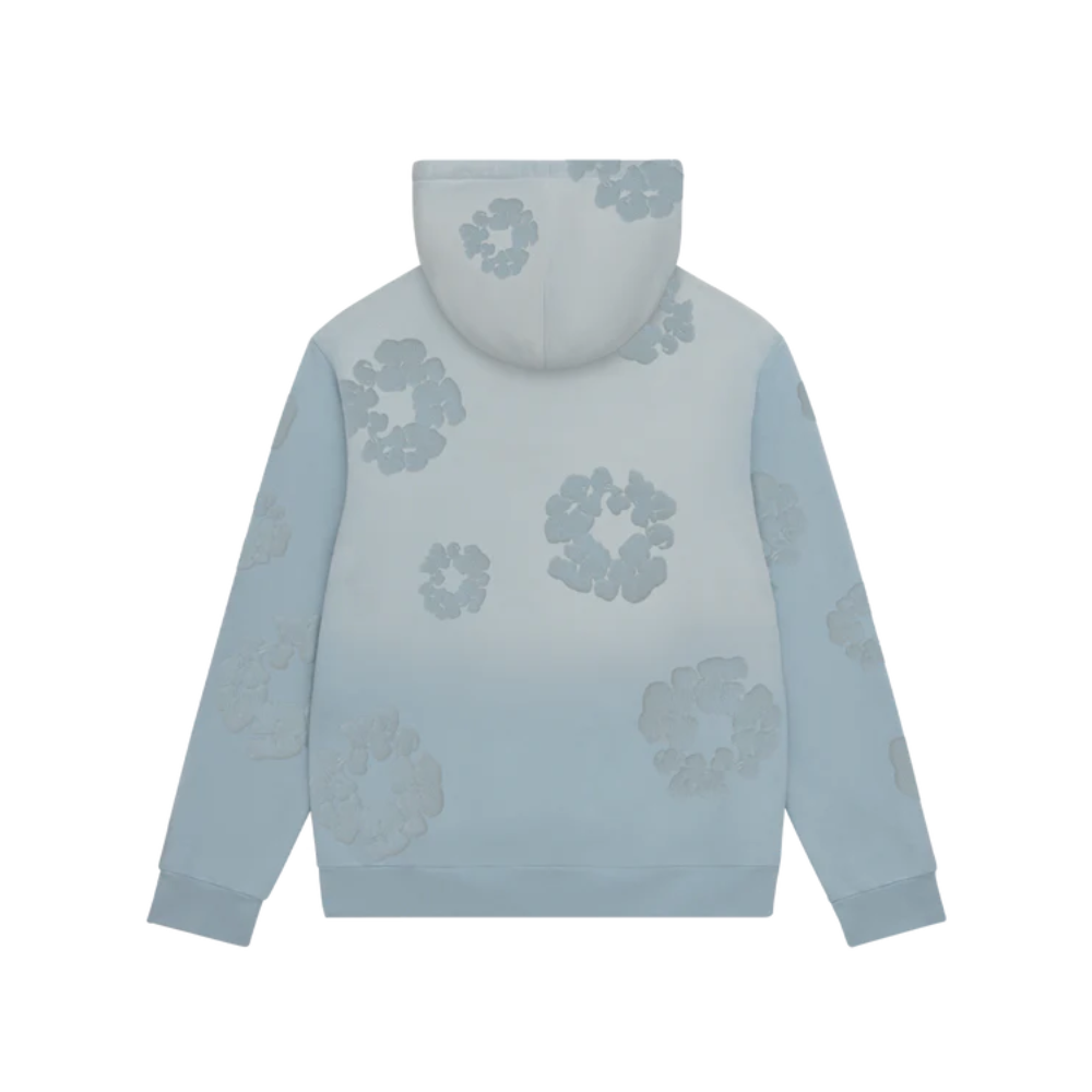Denim Tears Faded Mono Cotton Wreath Hoodie Light Blue