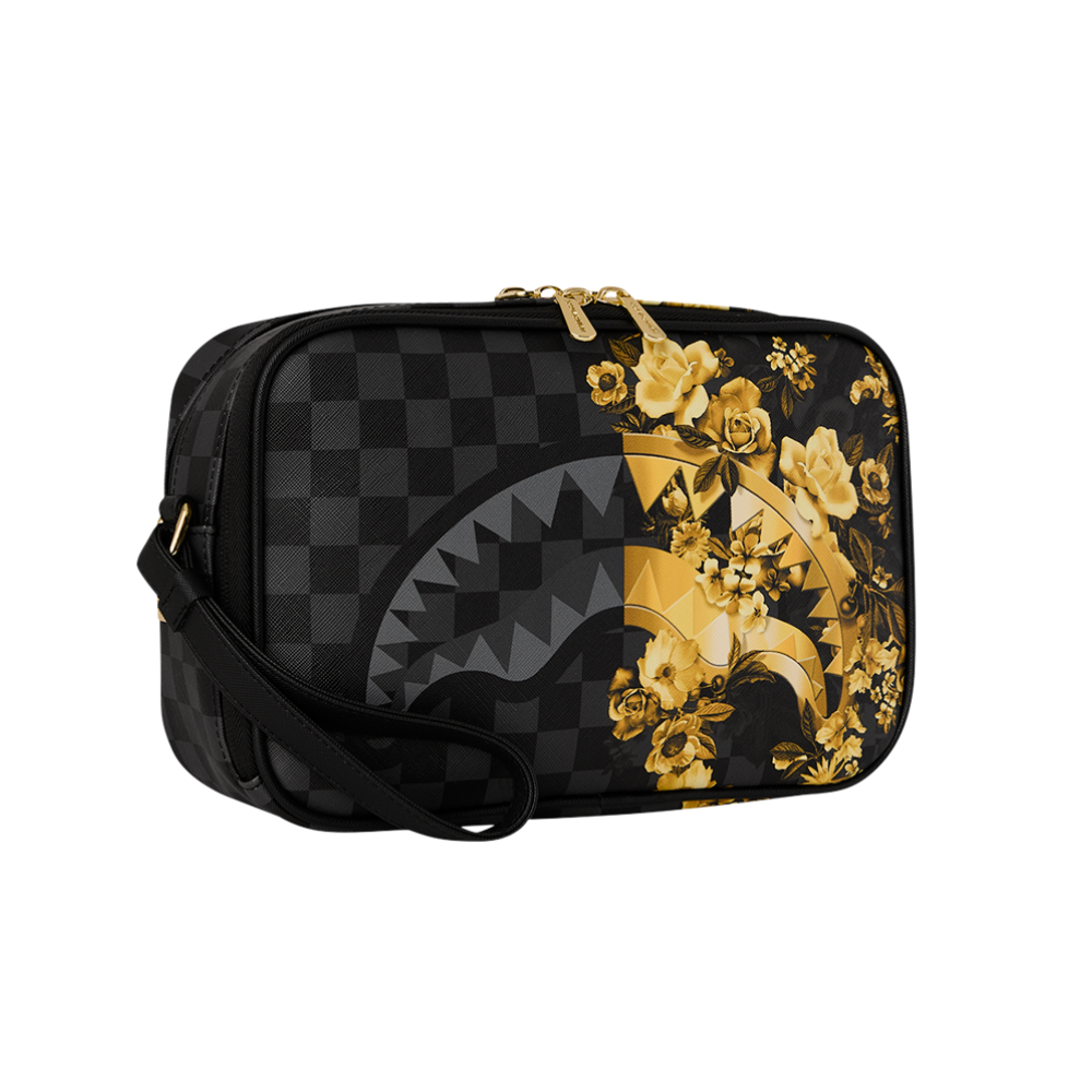 Sprayground Gold Floral Remix Toiletry Brick
