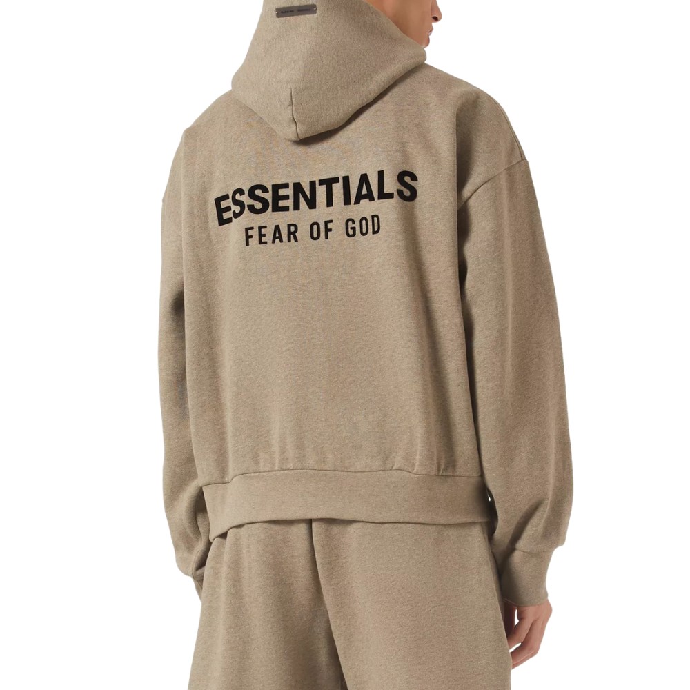 Fear of God Essentials Classic Hoodie in Core Fleece Dark Beige / Taupe