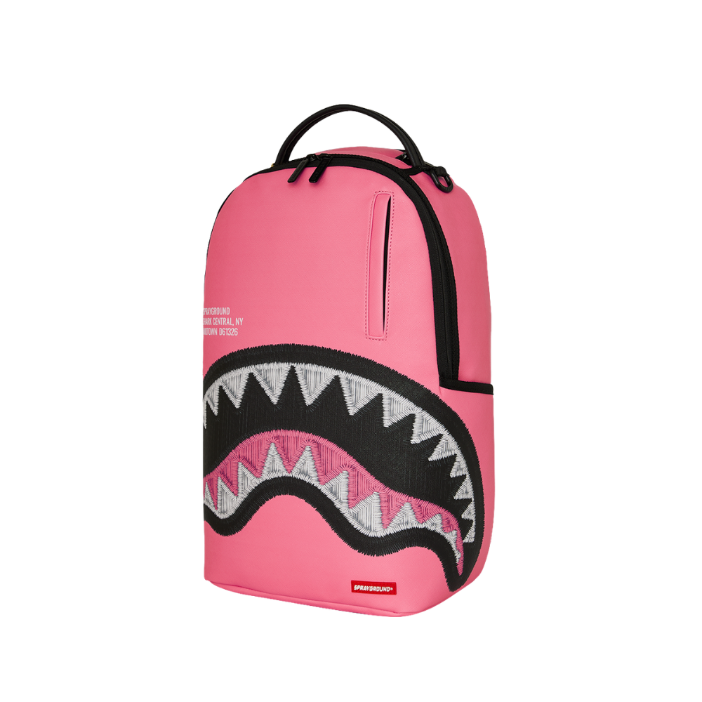 Sprayground Shark Central Pink Embroidered Shark DLXSV Backpack
