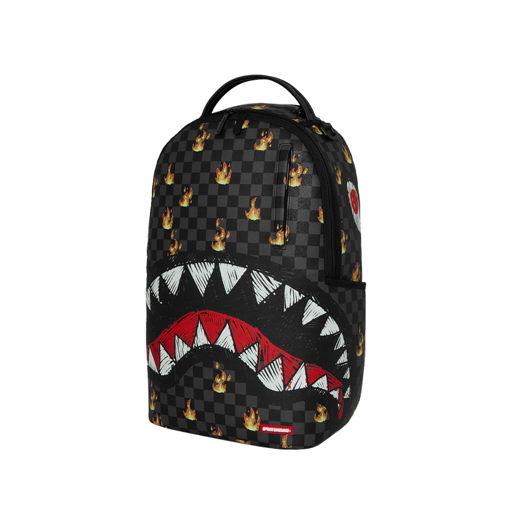 Sprayground Scribble Fire Check DLXSV Backpack