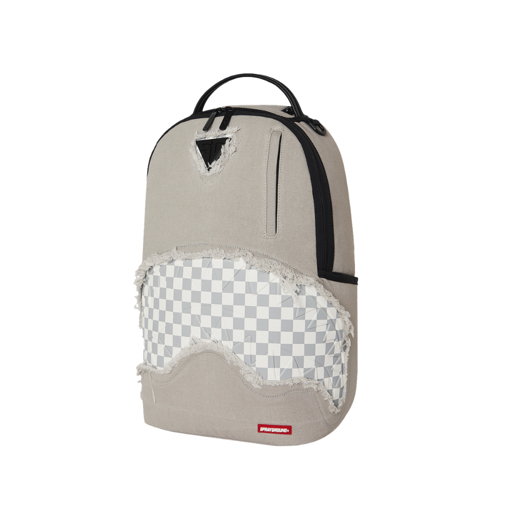 Sprayground Cream Denim Tear Shark DLXSV Backpack