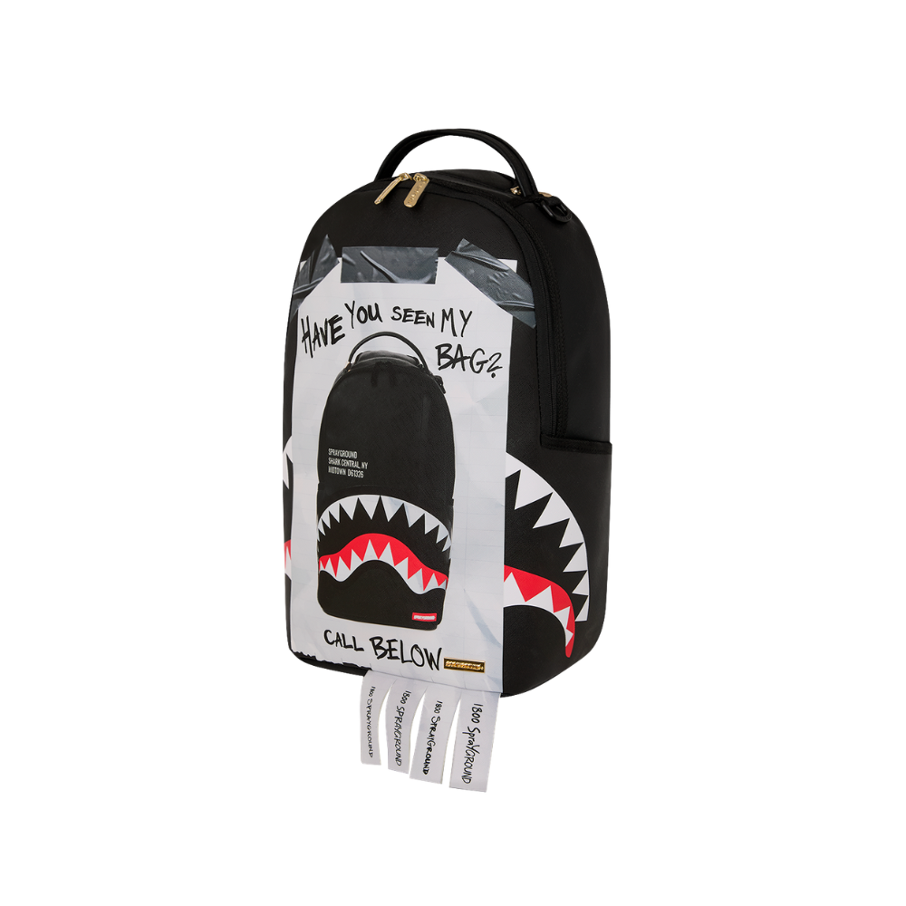 Sprayground Missing Bag Flyer On Bag With Real Cut Strips Backpack