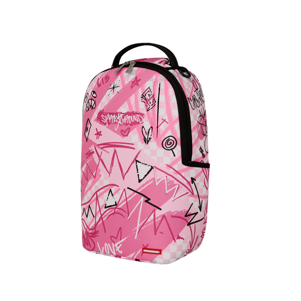Sprayground Pink Smoke Check Backpack