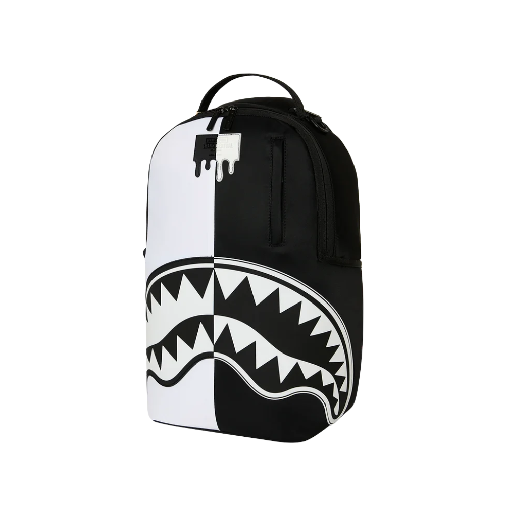 Sprayground Shark Central Black And White DLXS Backpack