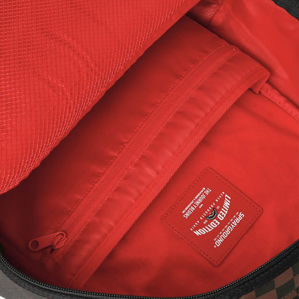 Sprayground Brown Check Ghost Drip DLXSV Backpack