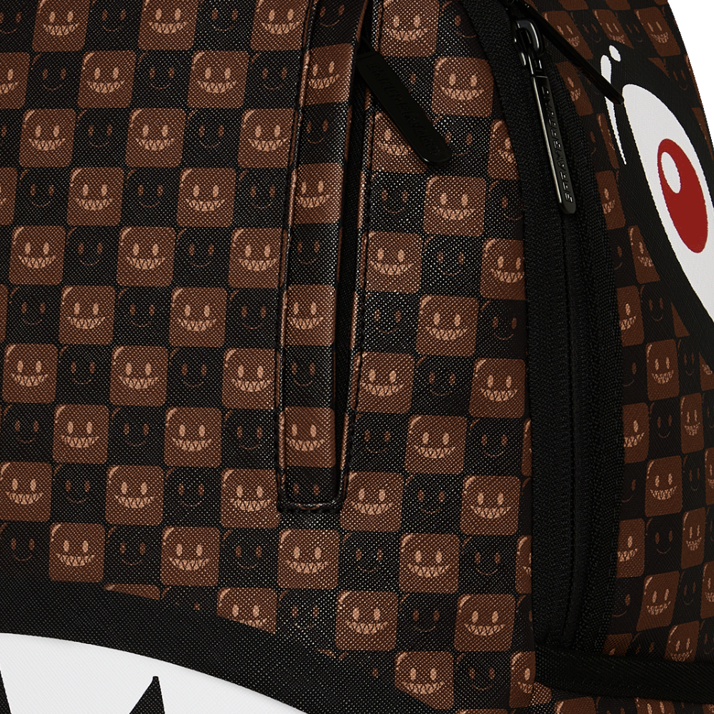 Sprayground Sharks In Paris WTF Bubble Brown Check DLXSV Backpack