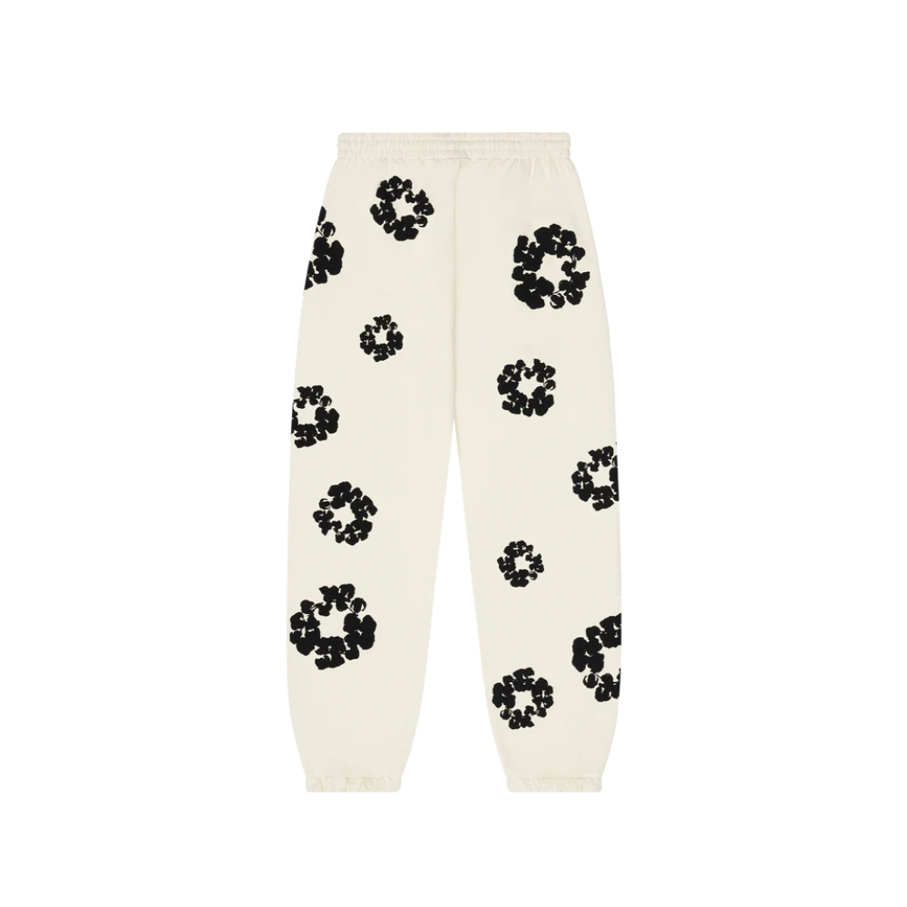 Denim Tears Black Cotton Wreath Sweatpants Oatmeal