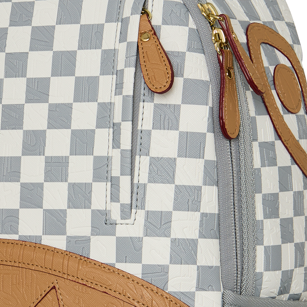 Sprayground Embossed Check Cream DLXSV Backpack