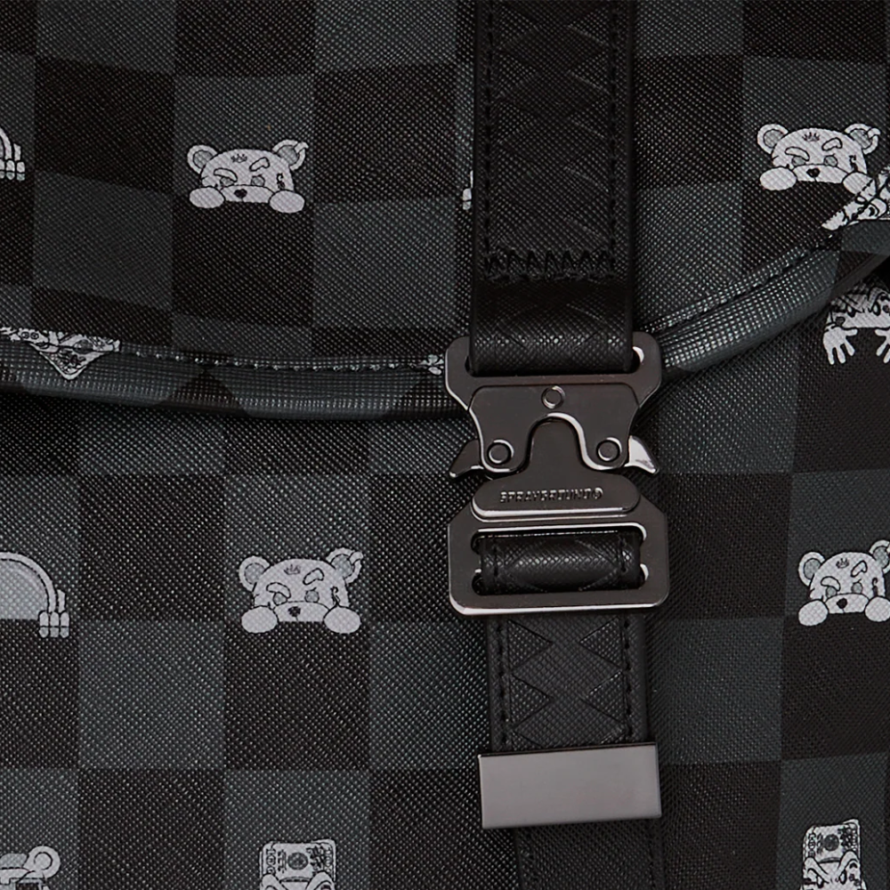Sprayground Gray Peeking Character Check Monte Carlo Backpack