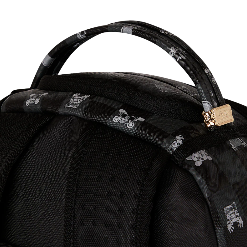 Sprayground Gray Peeking Character Check Backpack