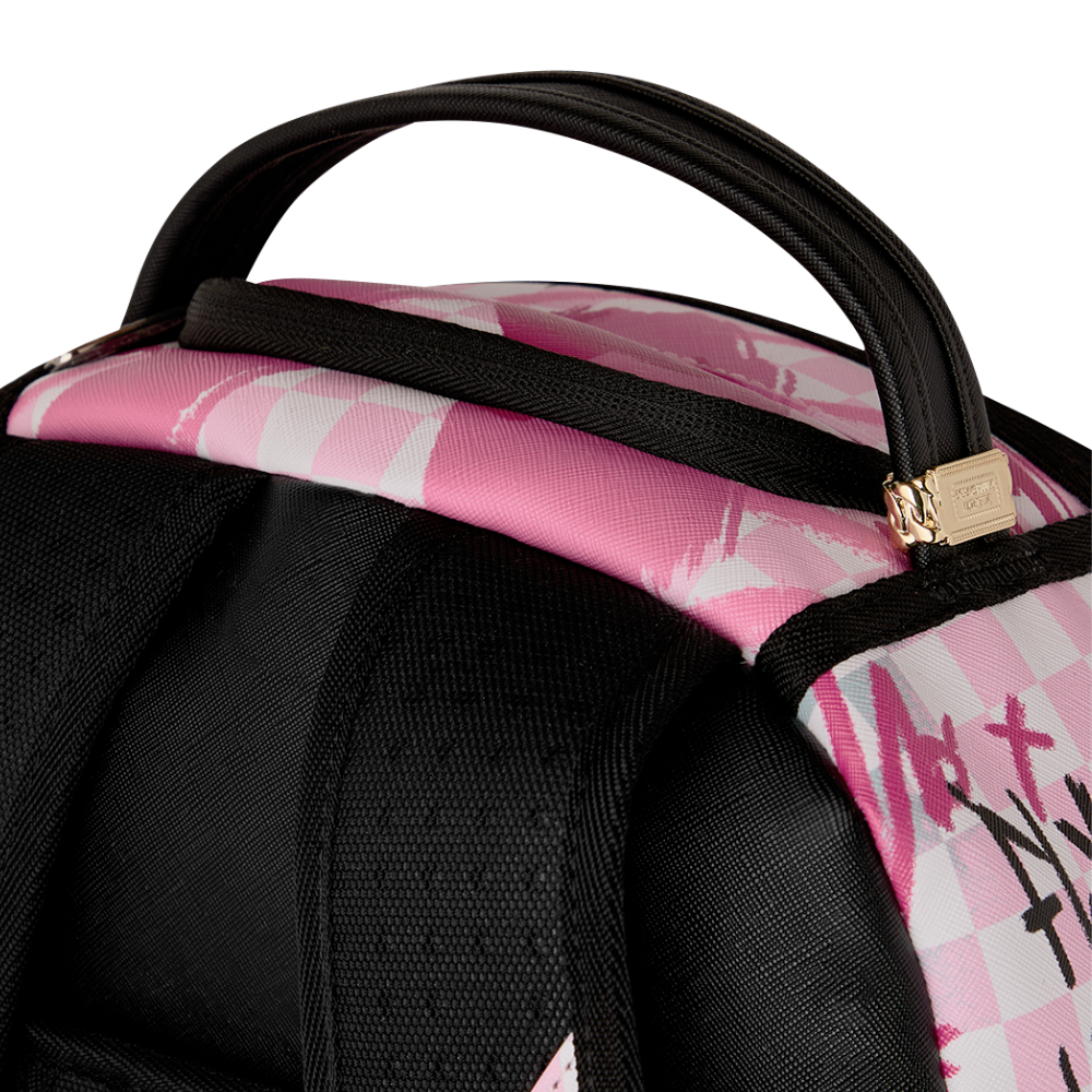 Sprayground Pink Smoke Check Backpack