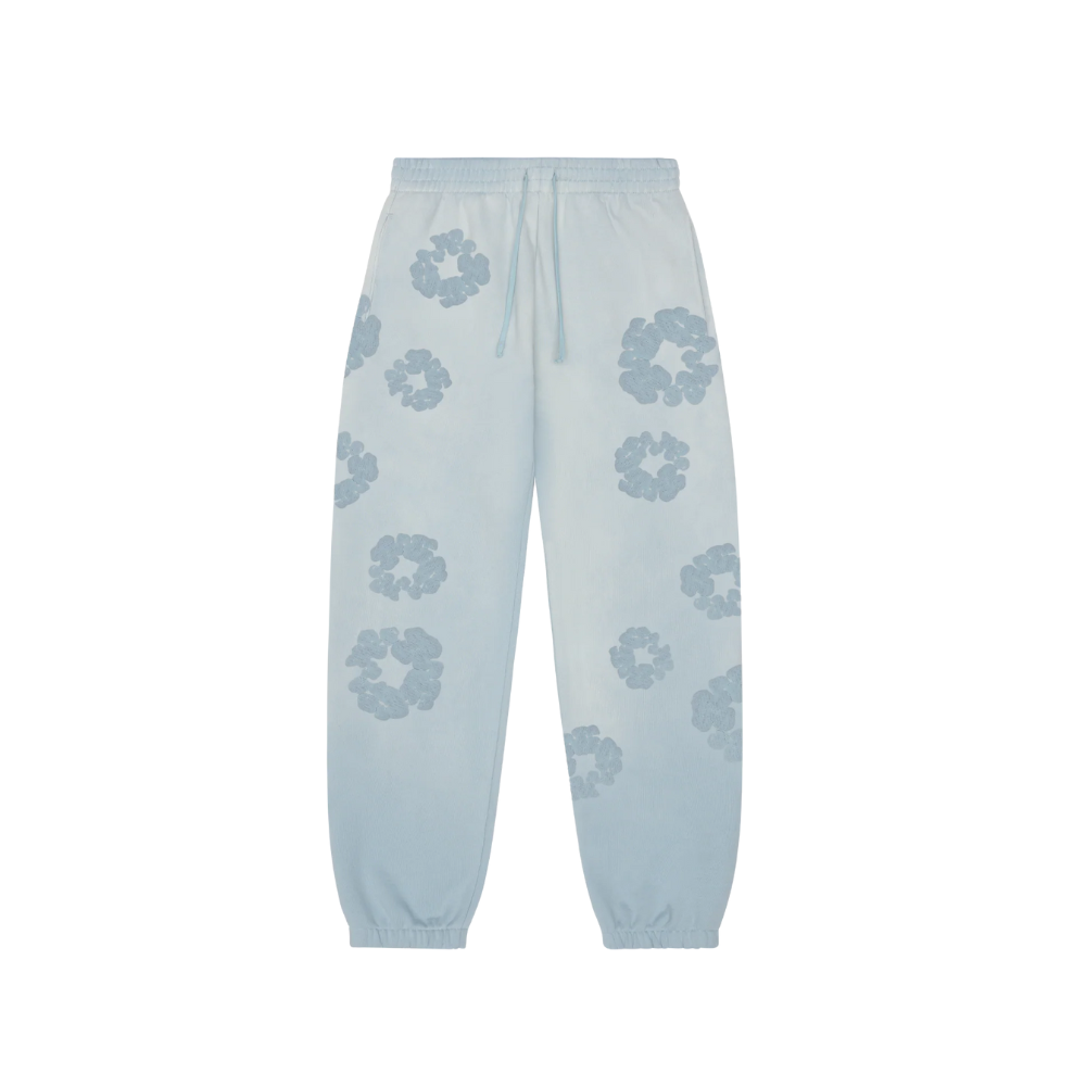 Denim Tears Faded Mono Cotton Wreath Sweatpants Light Blue