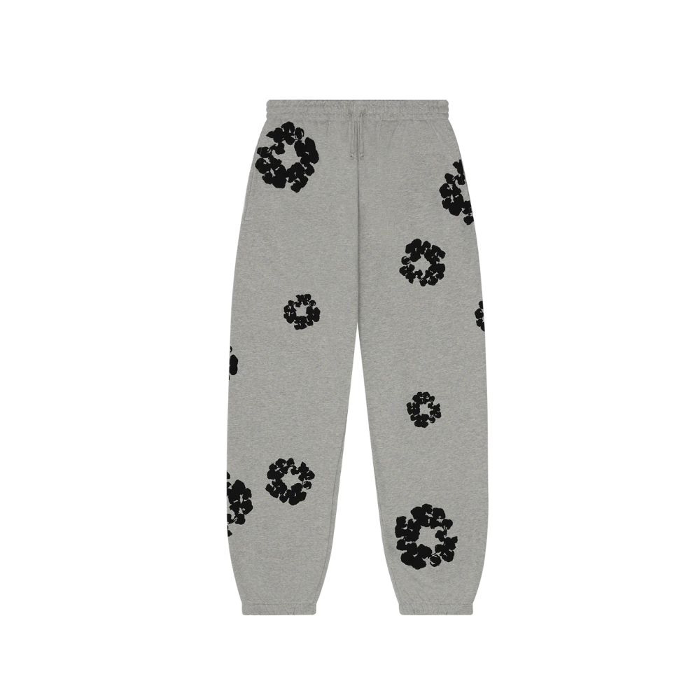 Denim Tears Black Cotton Wreath Sweatpants Grey