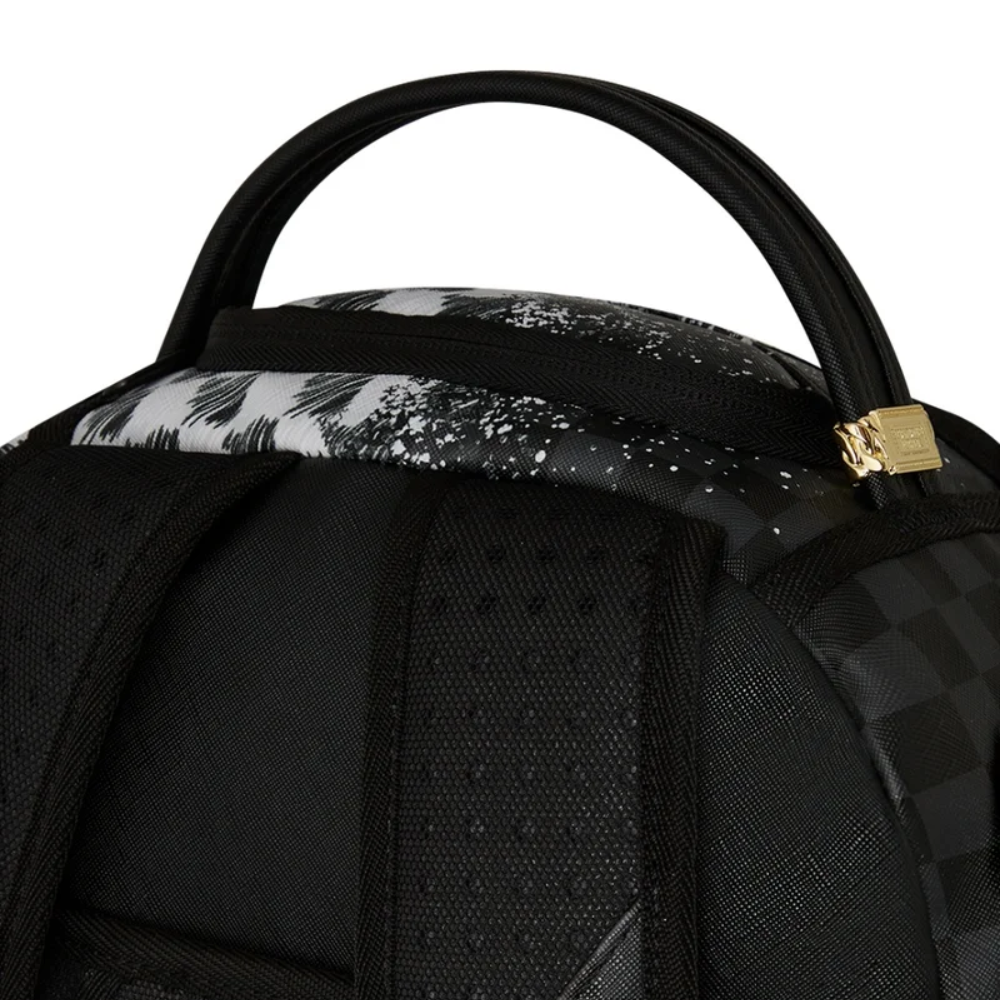GREY CHECK SCRIBBLE SPLIT DLX BACKPACK