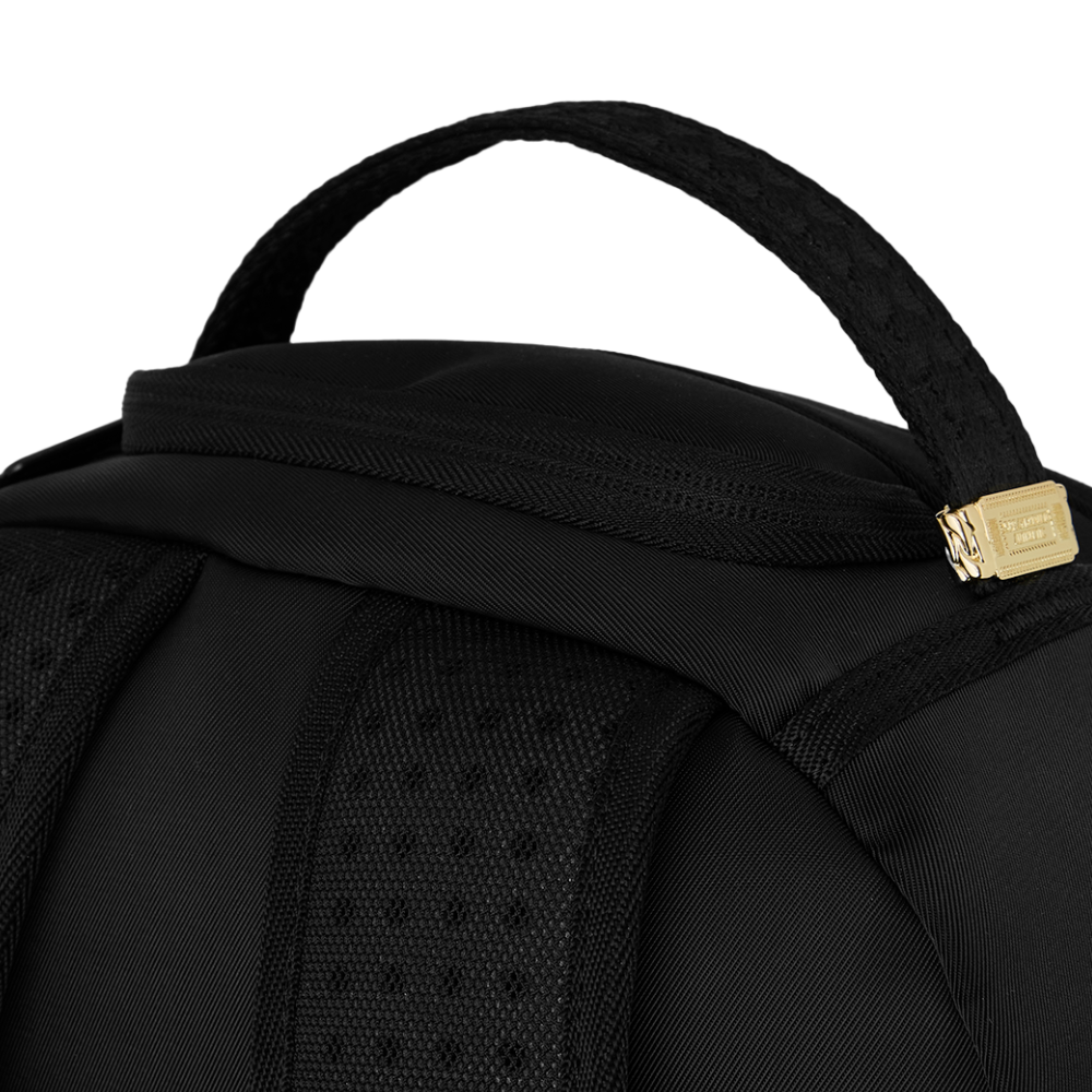 Sprayground Shark Central Black Nylon Camo Embossed Shark DLXSR Backpack