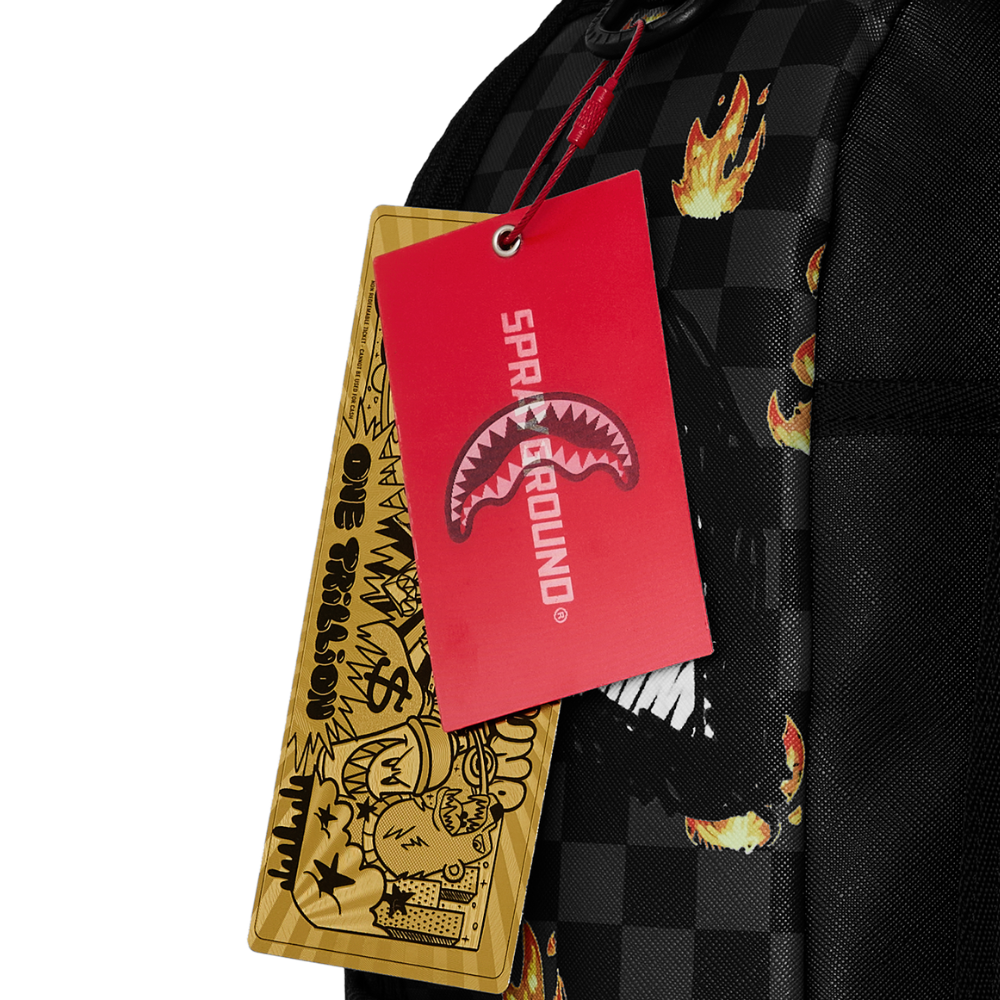 Sprayground Scribble Fire Check DLXSV Backpack