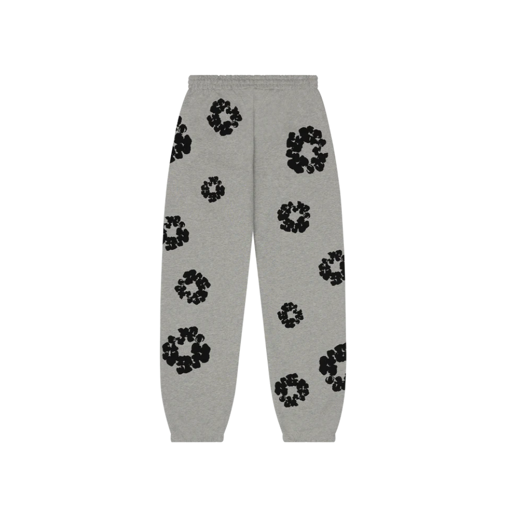 Denim Tears Black Cotton Wreath Sweatpants Grey