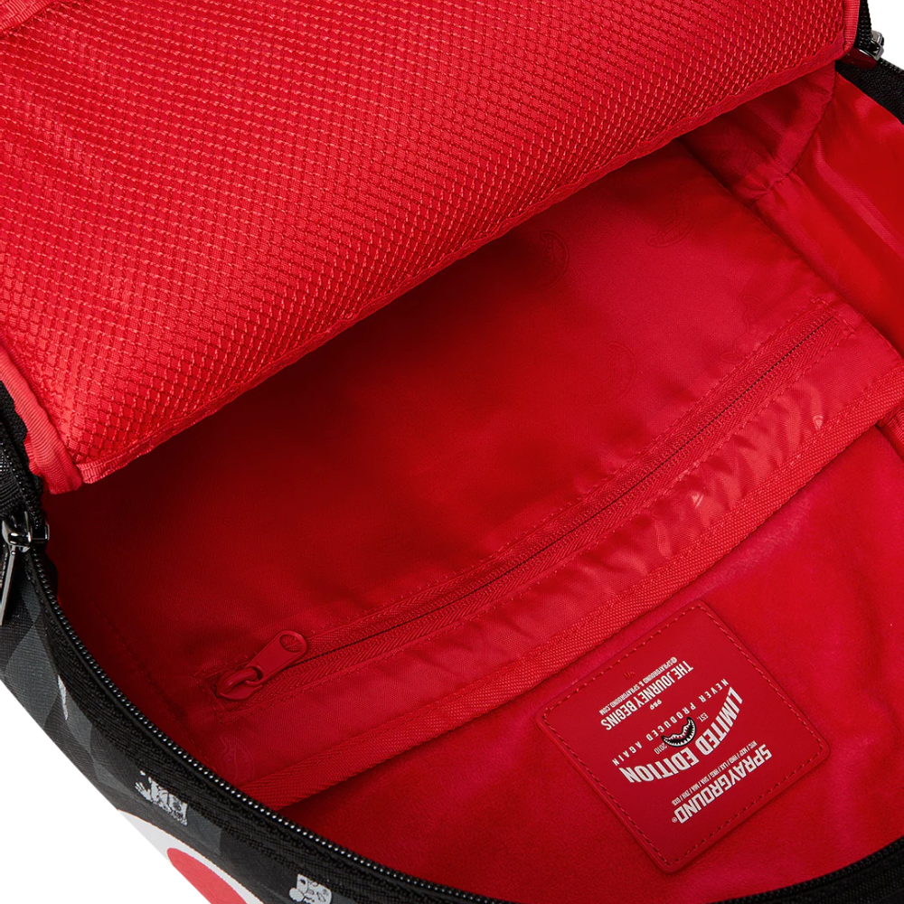 Sprayground Gray Peeking Character Check Backpack