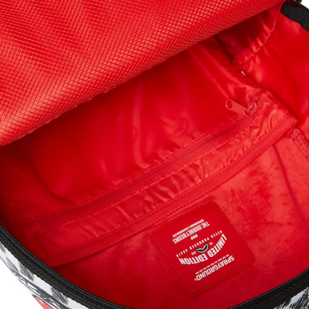 GREY CHECK SCRIBBLE SPLIT DLX BACKPACK